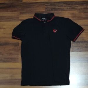 True Religion Black Polo with Red Trim
